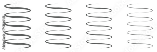 Flexible spring icon vector outline set illustration sign
