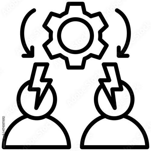 Conflict Management line icon