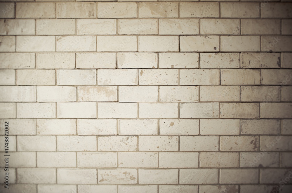 Naklejka premium Rustic white brick pattern for kitchen or room backdrop with stone texture
