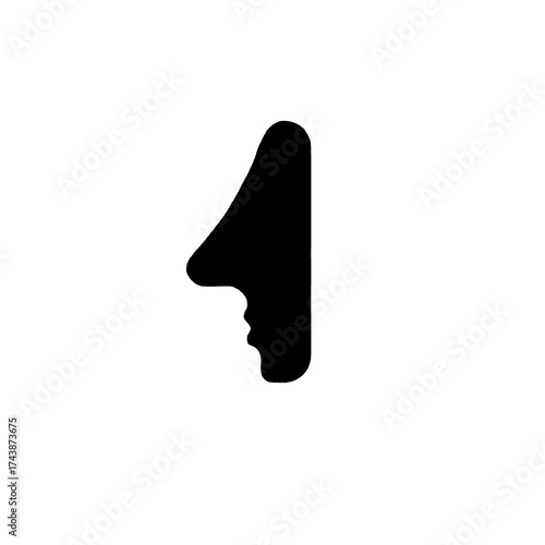 silhouette of face facing sideways