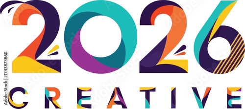 Vector art of creative 2026 logo design