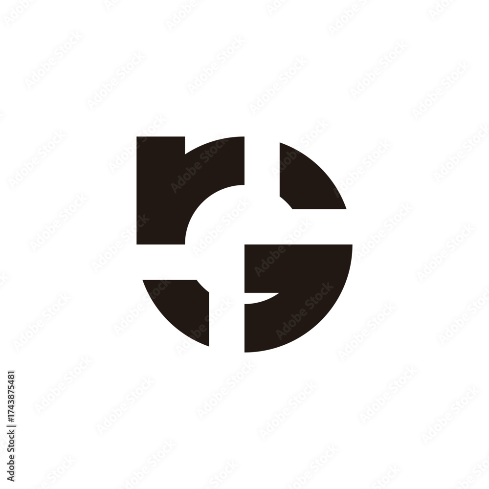 Obraz premium letter Gr simple circle geometric logo vector