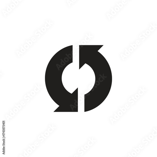 rotate reload up down geometric logo vector