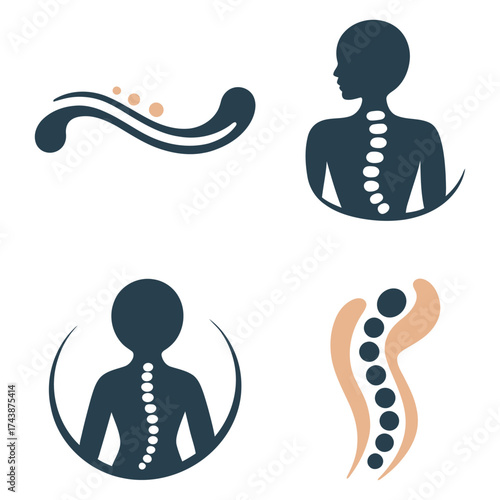 Spine Care and Chiropractic Vector Icons Set