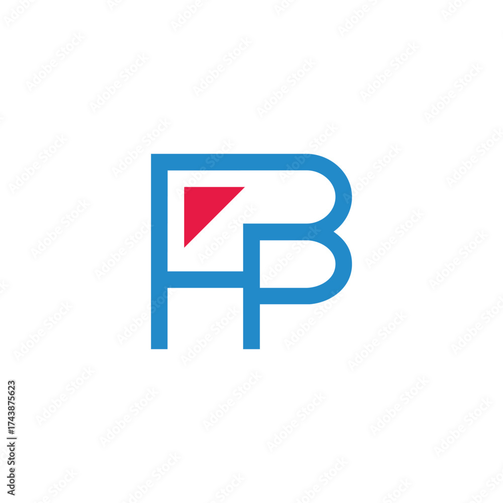 Obraz premium letter hpb simple triangle arrow up logo vector