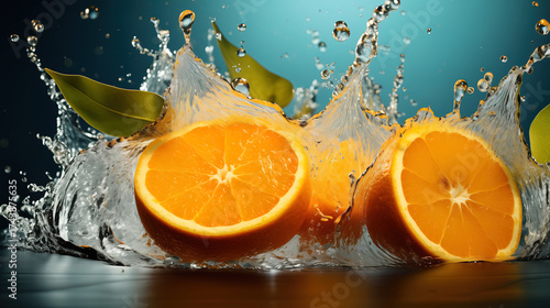 Citrus Delight: Oranges Making Waves in Refreshing Water