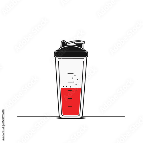 Minimalist shaker bottle on counter, sleek design concept