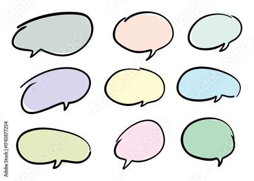 Collection of doodle speech bubbles