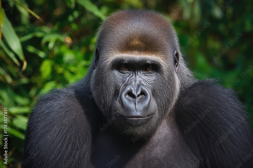Obraz premium Lowland Gorilla of the Western Subspecies (Gorilla gorilla gorilla)