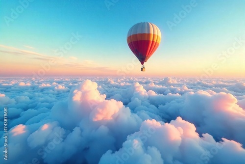 Wallpaper Mural Serene Hot Air Balloon Ride Under a Vibrant Blue Sky Breathtaking Landscape Photography Perfect for Travel, Adventure, and Freedom Concepts Torontodigital.ca