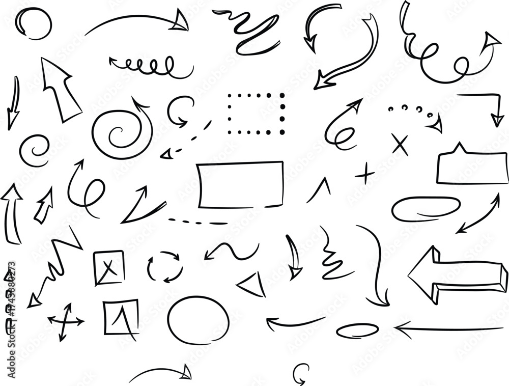 Obraz premium Arrow Doodle Illustrations