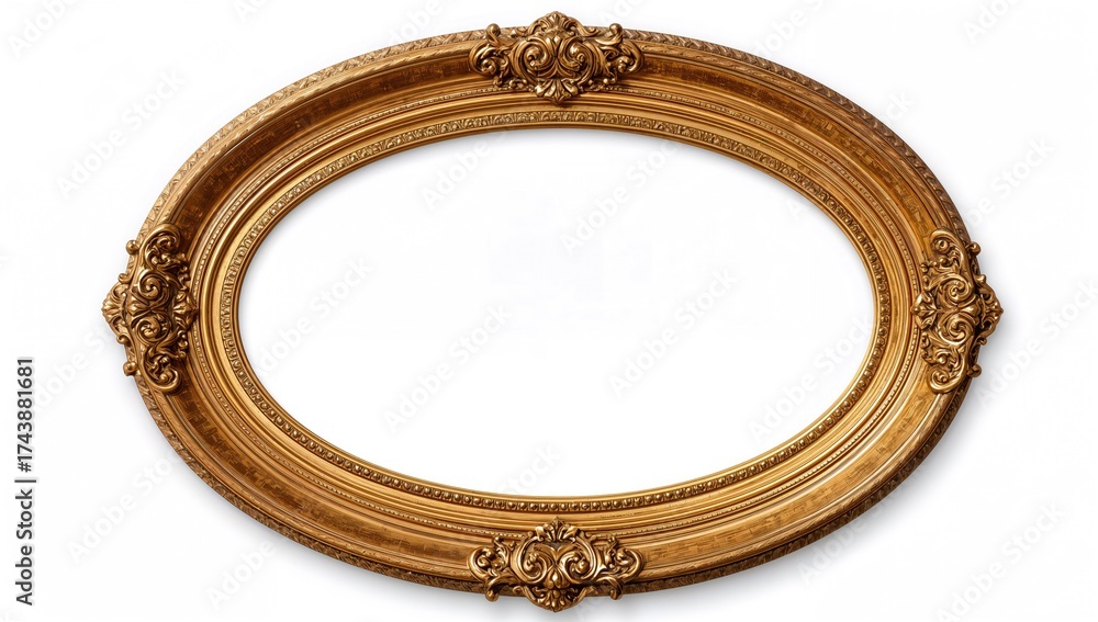 Obraz premium Old-fashioned border isolated on a white backdrop