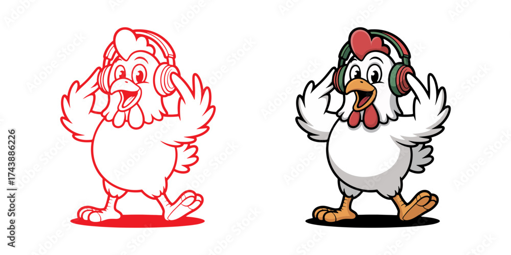 Naklejka premium Funny Chicken Cartoon