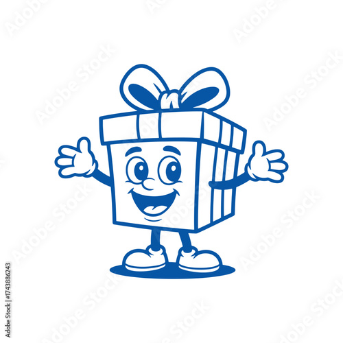 Gift Box Character Mascot