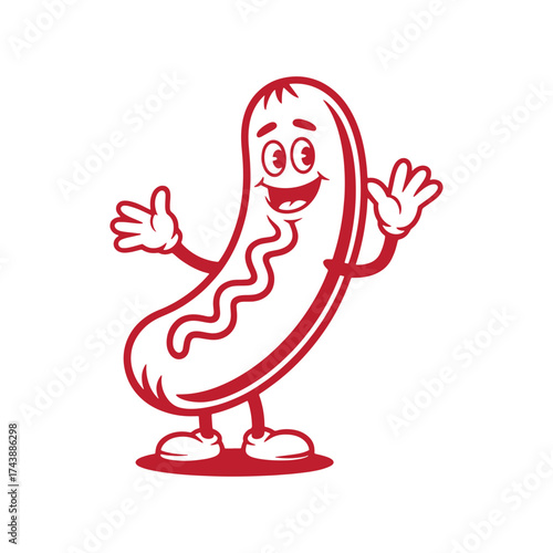 Hot Dog Cartoon Character