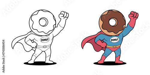 Superhero Donut Cartoon