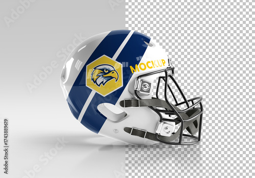 American Football Helmet Isolated On White Mockup