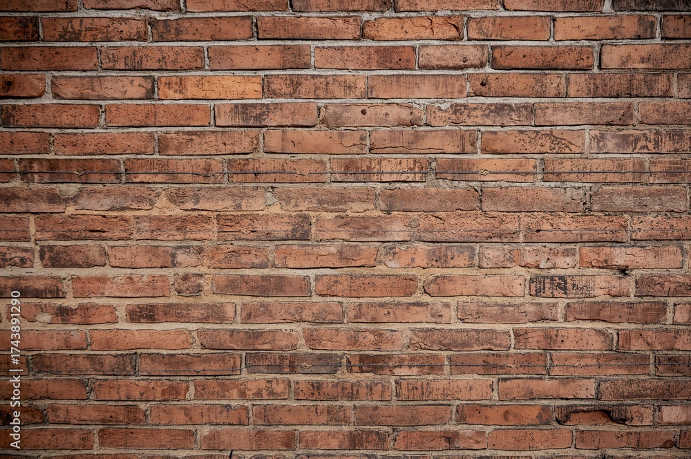 Fototapeta premium Background texture of a vintage brick wall with a retro, grunge style