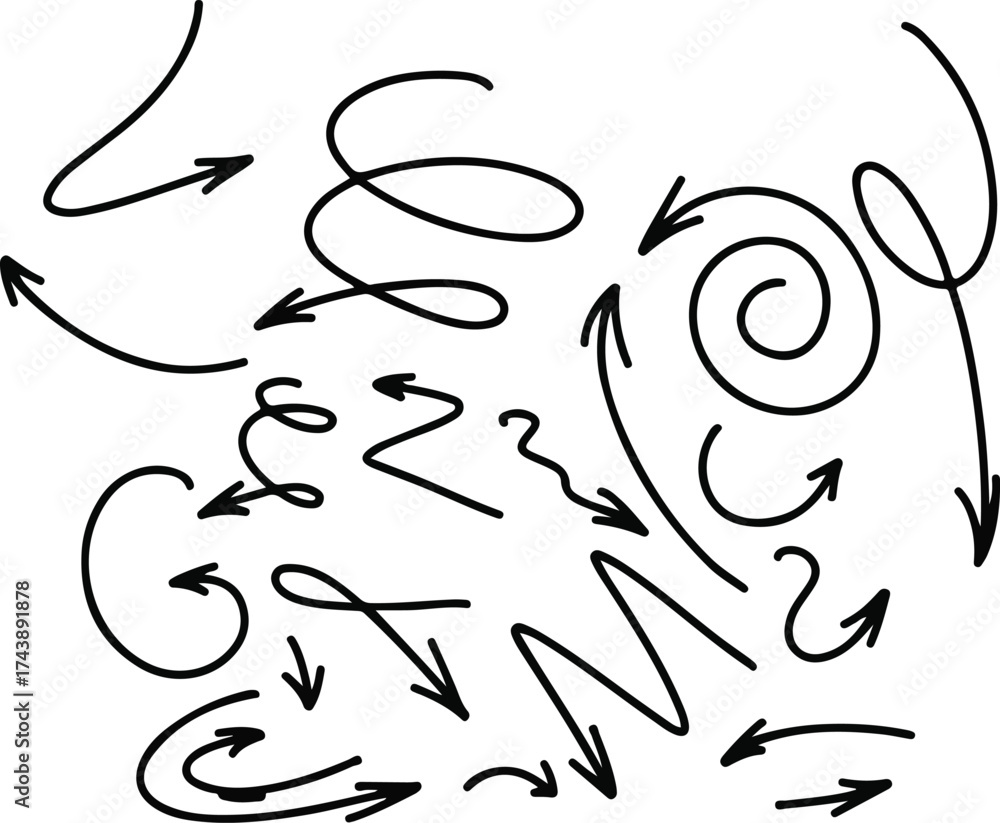 Obraz premium Artistic Arrow Doodles