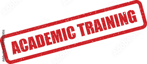 Academic Training text within a rectangular stamp shape with speckled grunge texture