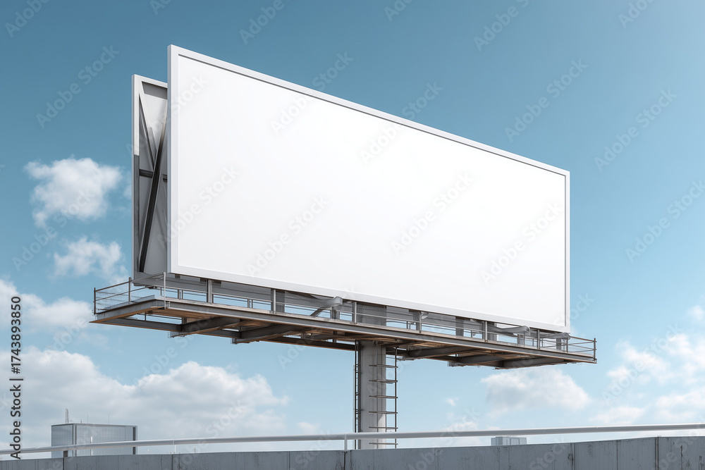 Fototapeta premium Realistic Billboard Mockup Template for Outdoor Advertising