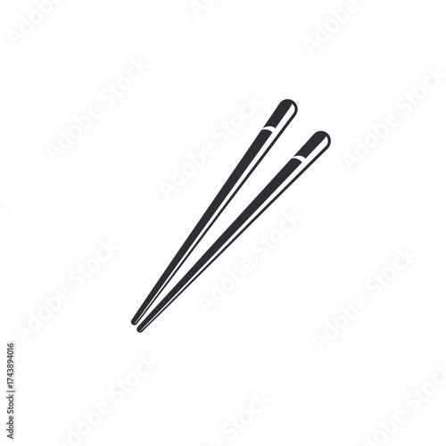 Illustration of a pair of chopsticks isolated on white background