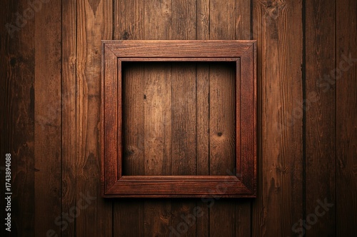 Wooden frame set against a plain backdrop