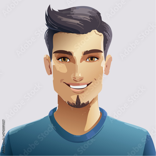 Smiling young man portrait with transparent background