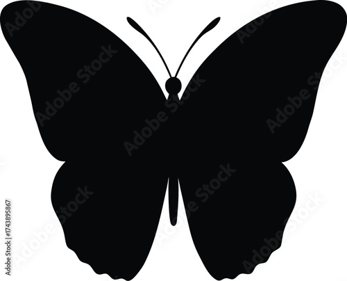 Butterflies Silhouette Vector Black Flying Insects Set Transparent Background Clipart