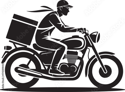 Speedy delivery on a motorcycle for food or goods