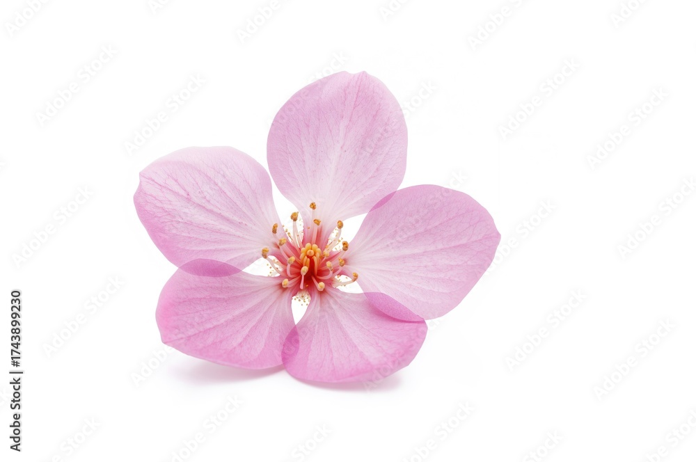Naklejka premium Isolated pink cherry blossom on a white backdrop