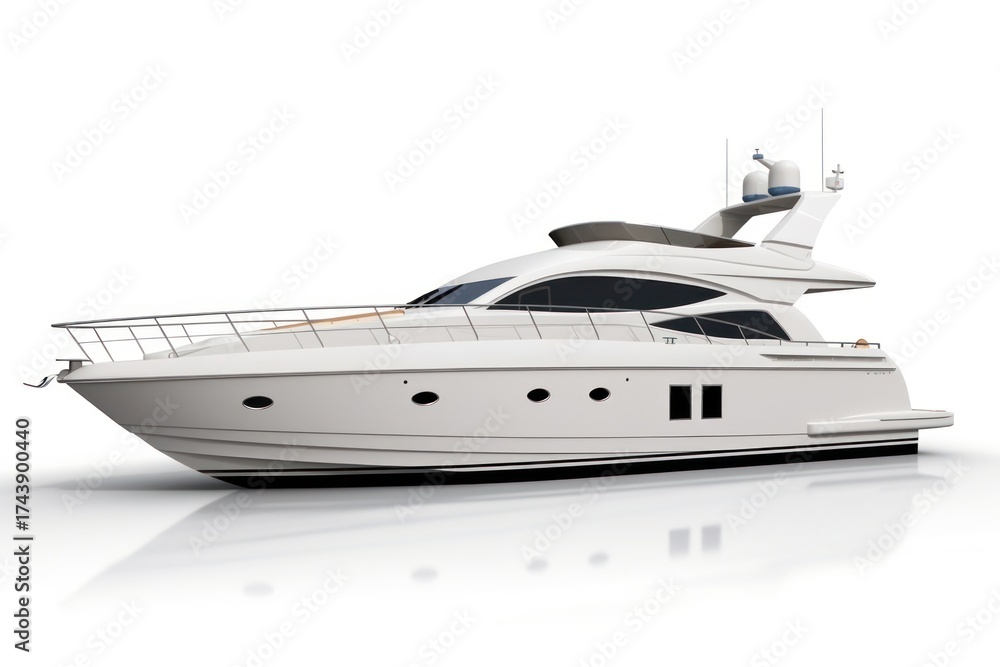 Naklejka premium Yacht vehicle boat white background.