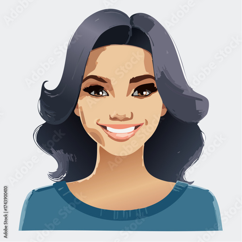 Smiling woman portrait with transparent background
