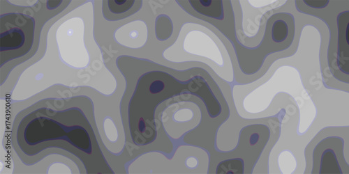 Organic contour map inspired abstract background with flowing grey and white shapes outlined by thin purple lines creating a topographical or fluid visual