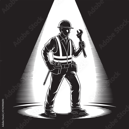 Skilled construction worker ready for the job today