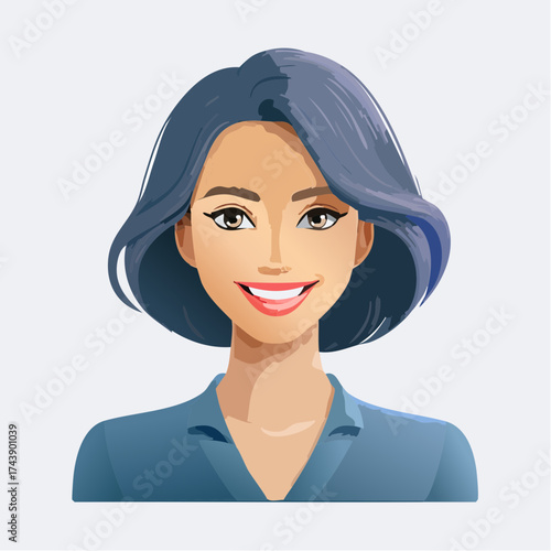 Smiling woman portrait with transparent background