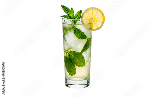 mojito cocktail isolated on white background