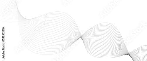 Abstract background with silver, grey and white smoky wave lines on white paper wave background. Gray and white digital technology wavy curve lines background.