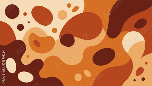 Abstract design with fluid shapes in earthy color palette