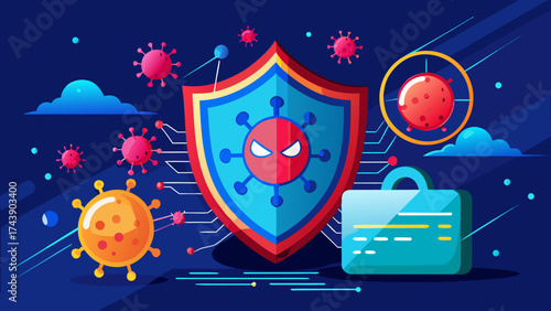 Shield protecting data from viruses and cyber attacks
