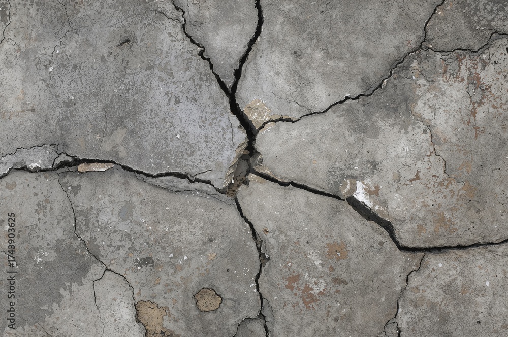 Obraz premium Overhead shots highlighting the texture and depth of a damaged, uneven wall surface from multiple angles