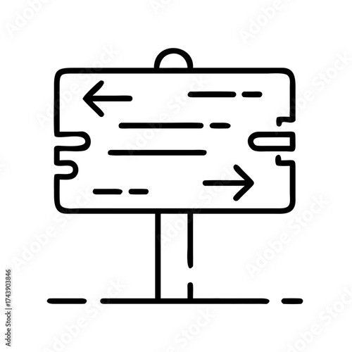 Directional road sign with arrows indicating different paths  