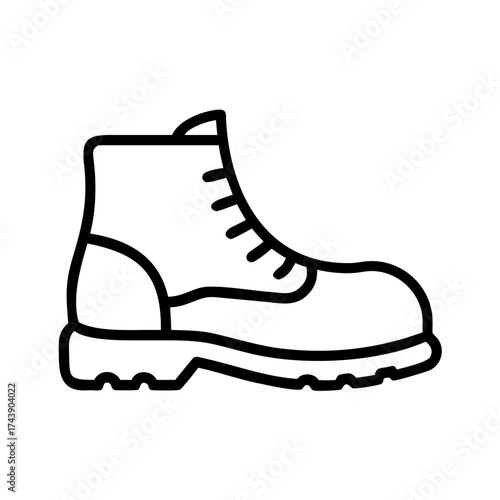 Hiking boot icon in minimalist style on a white background  