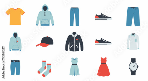 Collection of Casual and Sporty Apparel and Accessories.