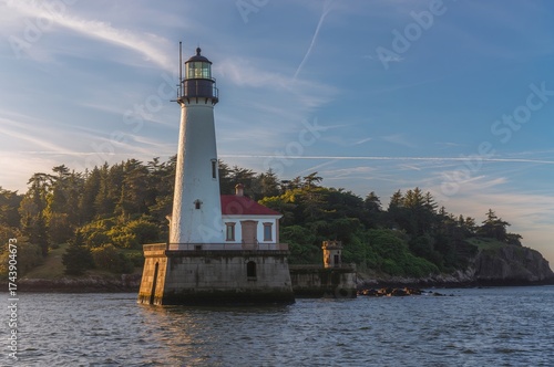The lighthouse at Bandon is located along the Coquille River in the state of Oregon.