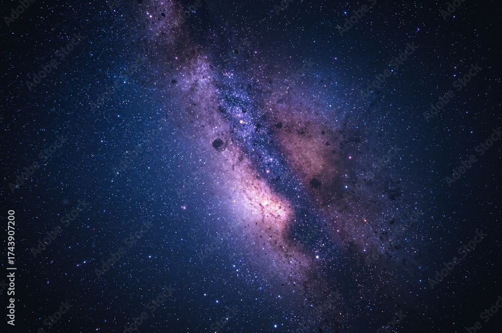 Obraz premium A star-filled night sky showcasing galaxies and the Milky Way