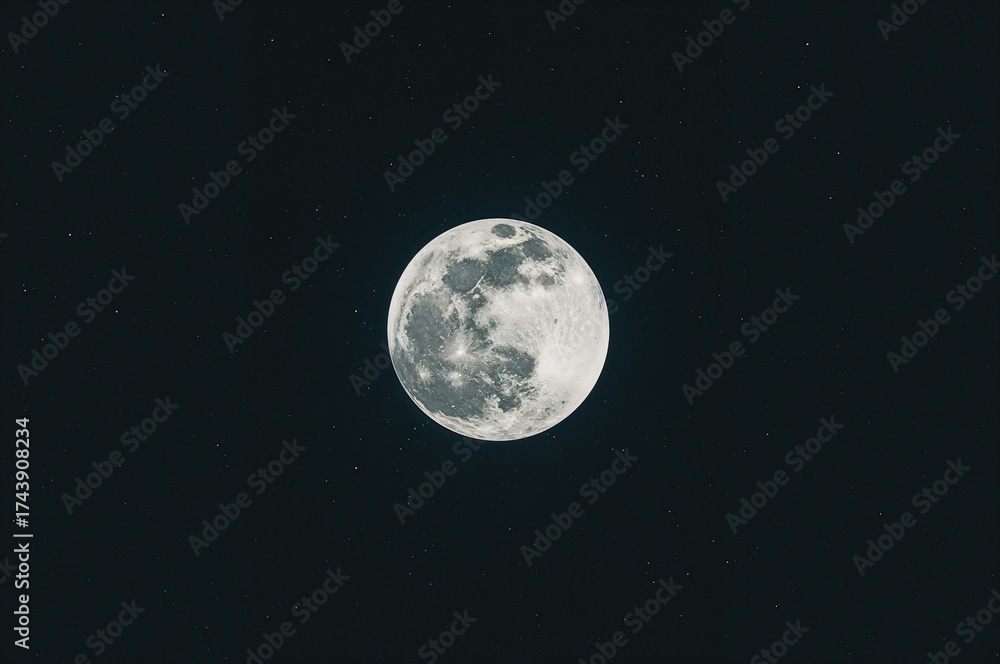 Fototapeta premium Bright Lunar Orb in the Dark Night Sky
