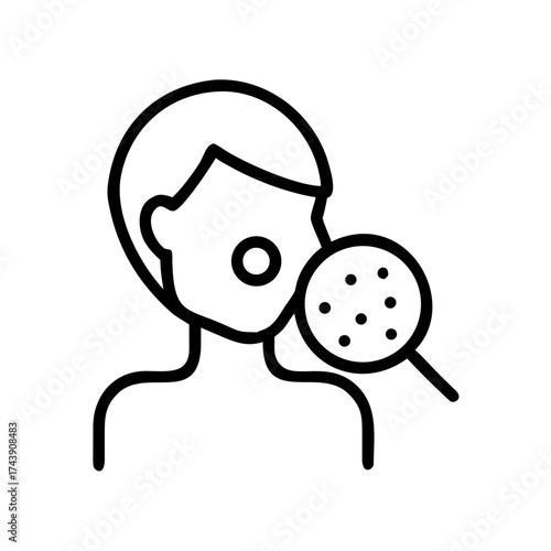 Dermatologist examining a mole on a patient's face with care  