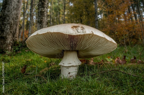 The interior structure of the scleroderma bovista fungus