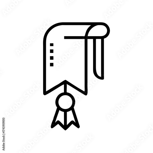 Decorative bookmark with tassel and ribbon in minimalist style  